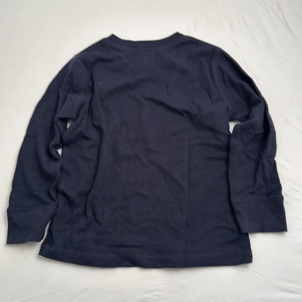Gap navy blue crew neck waffle knit thermal long sleeve shirt